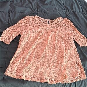Elegant Lace Women’s Top - light coral Pink